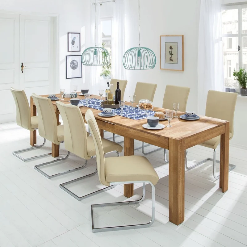 Tavolo da pranzo allungabile in legno massello di rovere XL | NordicStory