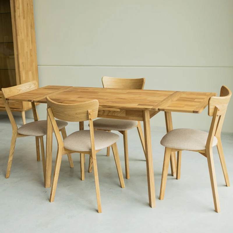 Tavolo da pranzo allungabile in legno massello di rovere Mini 1 | NordicStory