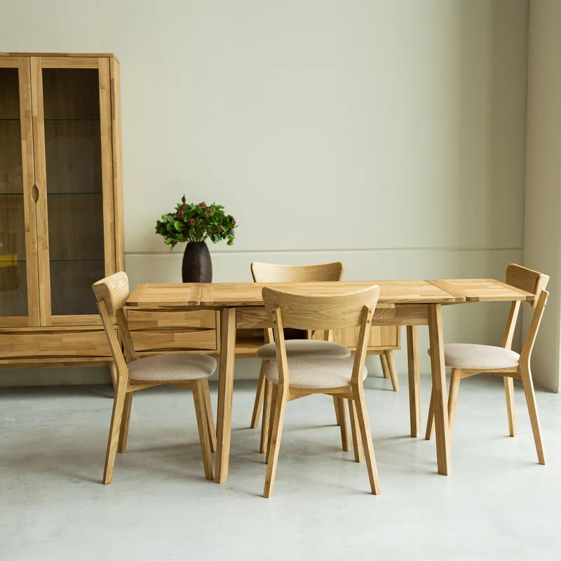Tavolo da pranzo allungabile in legno massello di rovere Mini 1 | NordicStory