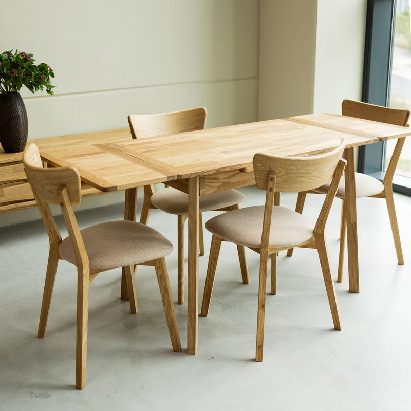 Tavolo da pranzo allungabile in legno massello di rovere Mini 1 | NordicStory