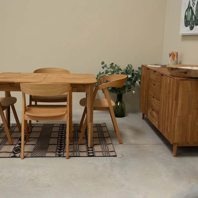Tavolo da pranzo allungabile in legno massello di rovere France | NordicStory