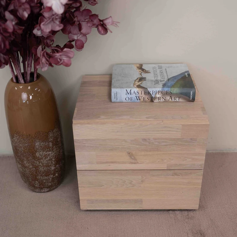 Comodino in legno massello di rovere Denmark 2 | NordicStory