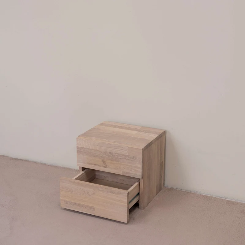 Comodino in legno massello di rovere Denmark 2 | NordicStory