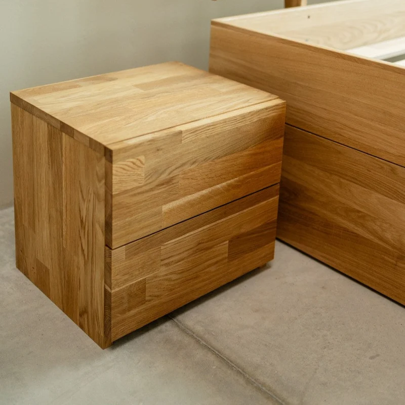 Comodino in legno massello di rovere Denmark 2 | NordicStory