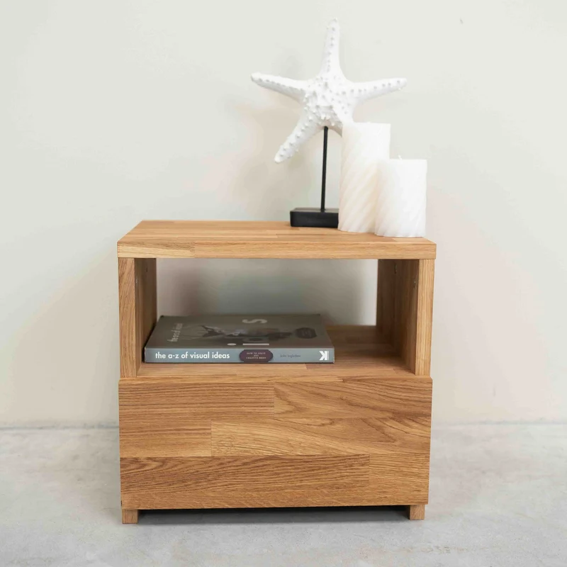 Comodino in legno massello di rovere Denmark | NordicStory