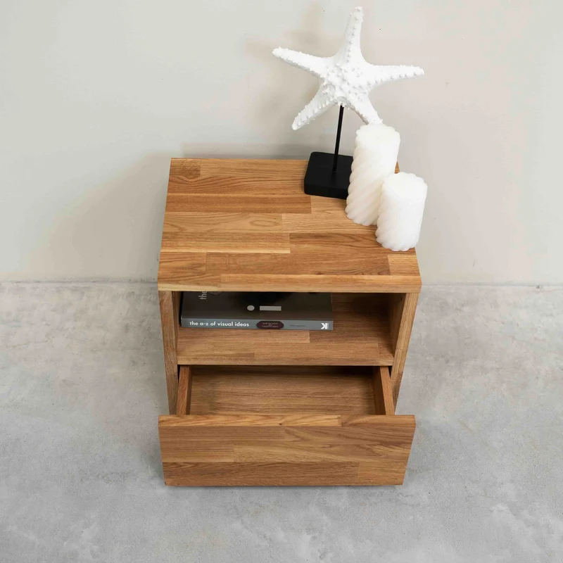 Comodino in legno massello di rovere Denmark | NordicStory