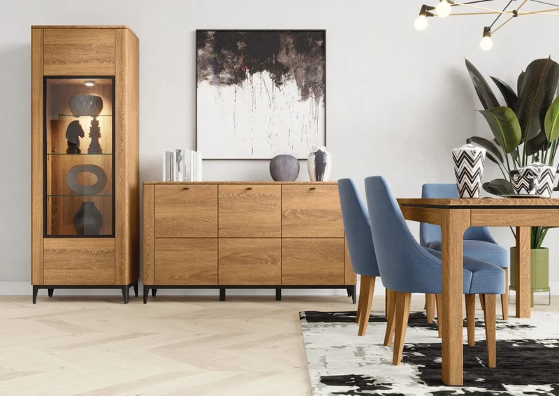 Vetrina in legno di rovere OPORTO 10 | LoftStory