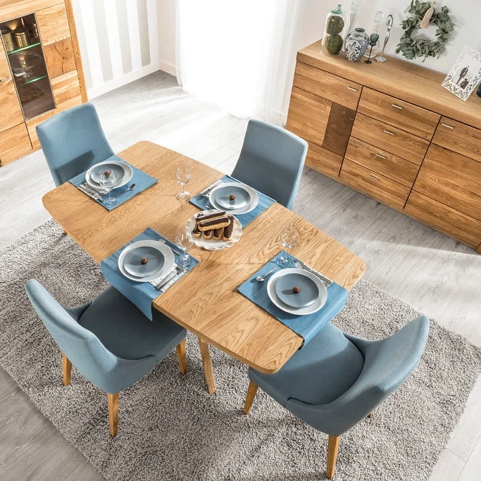 Tavolo da pranzo allungabile con gambe incrociate in rovere massiccio VELLE 39 | LoftStory
