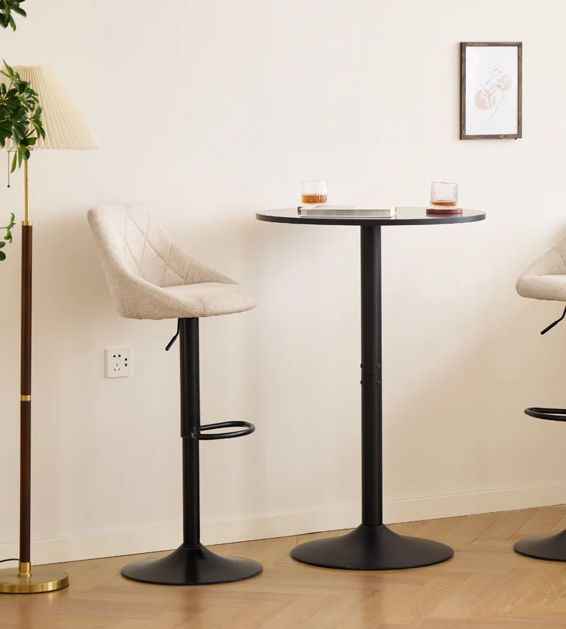 Cassie - sgabello da bar regolabile beige con funzione girevole a 360 gradi