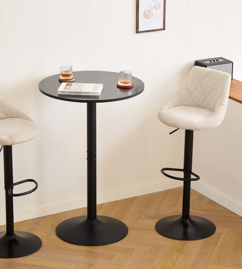 Cassie - sgabello da bar regolabile beige con funzione girevole a 360 gradi