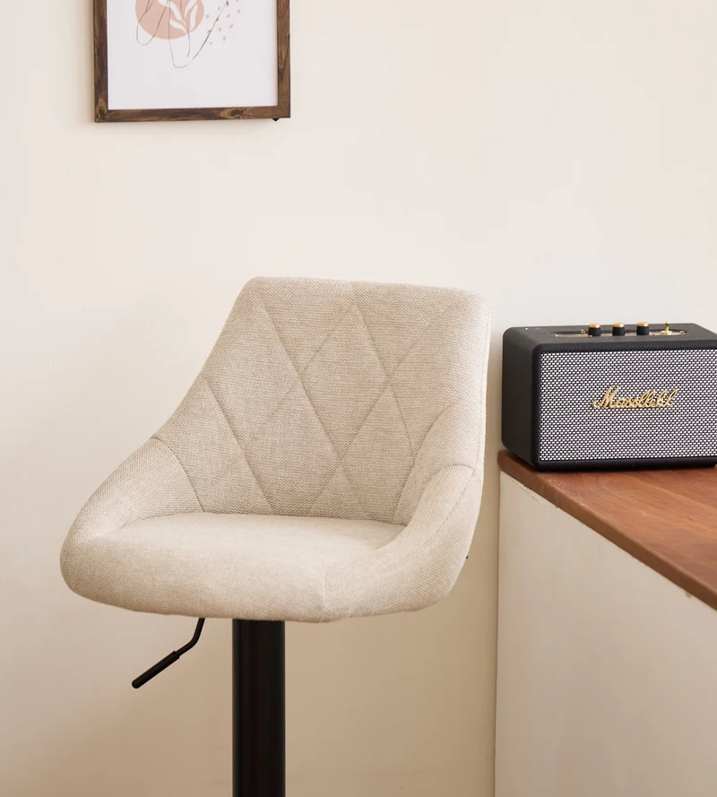 Cassie - sgabello da bar regolabile beige con funzione girevole a 360 gradi