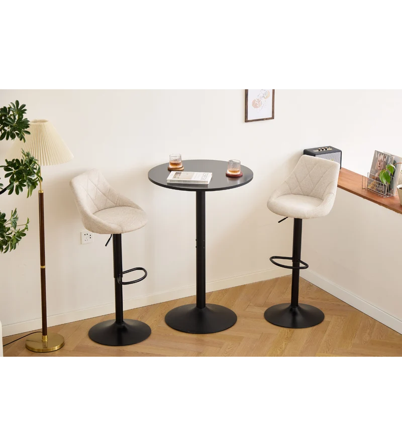 Cassie - sgabello da bar regolabile beige con funzione girevole a 360 gradi