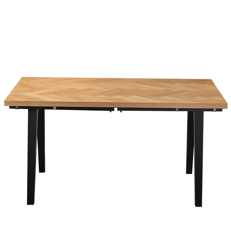 Tavolo a spina di pesce Madelina 150x90 cm - Impiallacciatura di rovere laccata