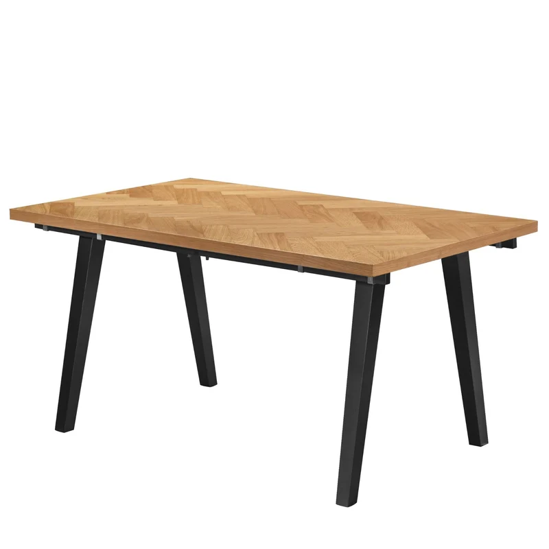 Tavolo a spina di pesce Madelina 150x90 cm - Impiallacciatura di rovere laccata