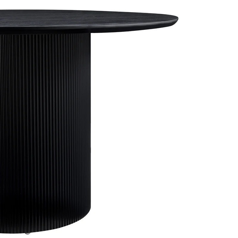 Carisma - tavolo da pranzo a lamelle rotondo - nero con gambe a colonna - Ø120 cm