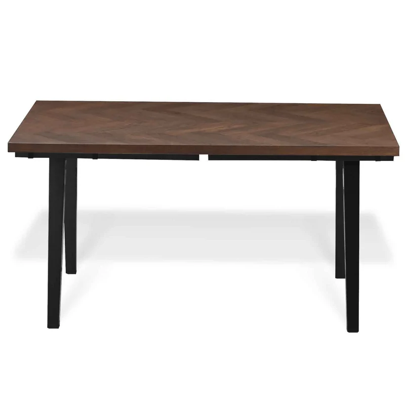 Tavolo a spina di pesce Madelina 150x90 cm - Impiallacciatura di rovere laccata in rovere affumicato