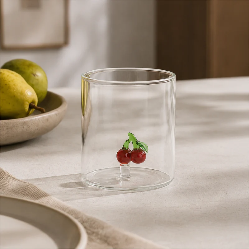 Set 6 Bicchieri 3D in Vetro Borosilicato 36 CL in Resistenti con Figura all'Interno Il Gruppone