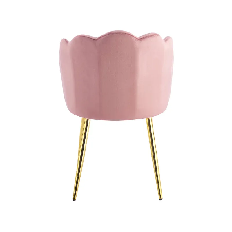 Poltroncina Elegante in Velluto con Schienale a Conchiglia e Cuscino Decorativo Il Gruppone