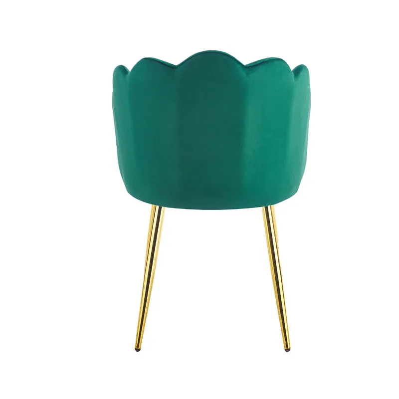 Poltroncina Elegante in Velluto con Schienale a Conchiglia e Cuscino Decorativo Il Gruppone