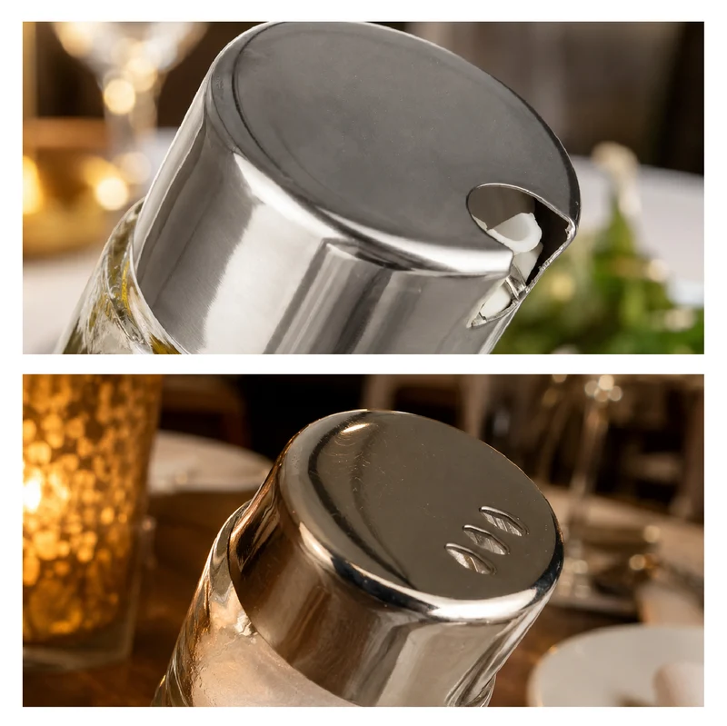 Set 4 Condimenti Olio Aceto Sale e Pepe In Acciaio Inox Il Gruppone