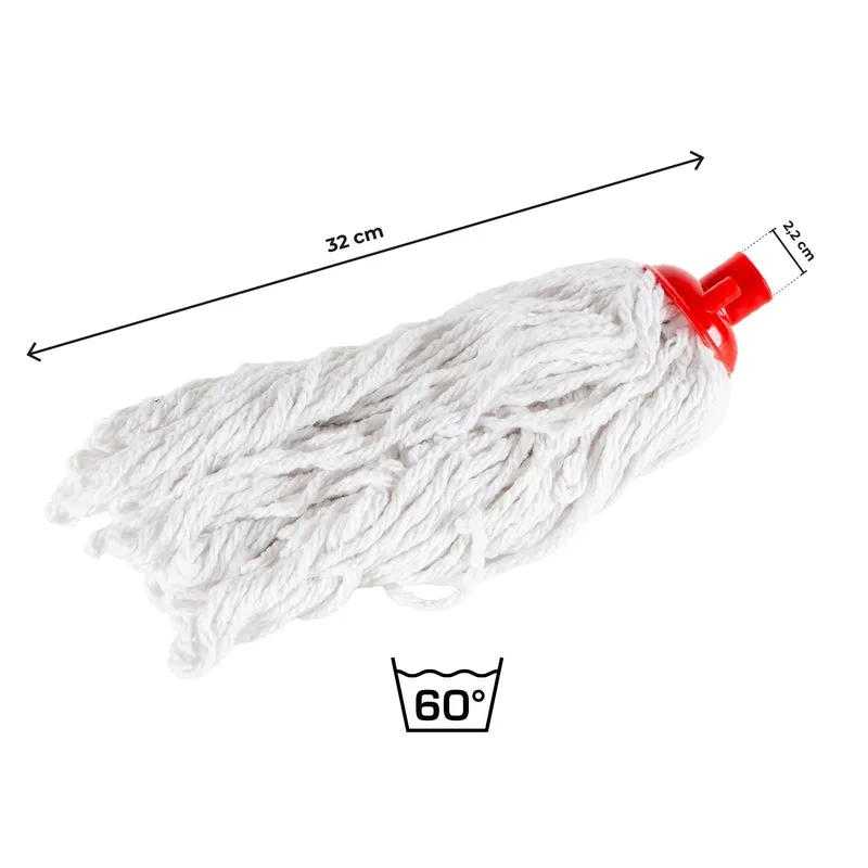 Set 3 Ricambi Mocio Universali 300 g in Cotone Candido a Filo Continuo Il Gruppone