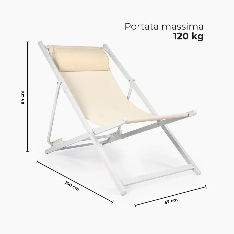Set 2 Sdraio Mare Pieghevoli Reclinabili con Poggiatesta, Il Gruppone