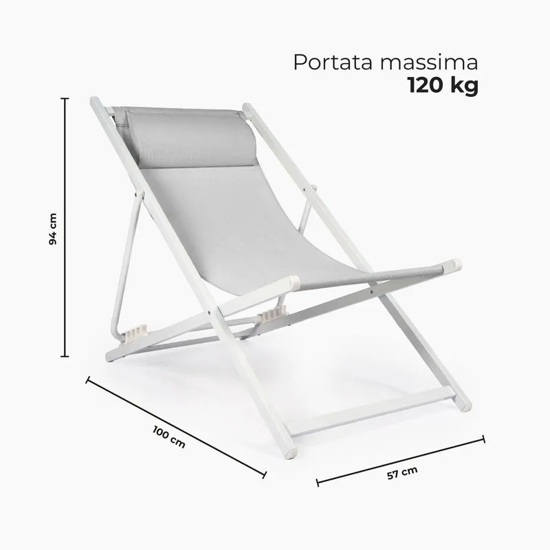 Set 2 Sdraio Mare Pieghevoli Reclinabili con Poggiatesta, Il Gruppone