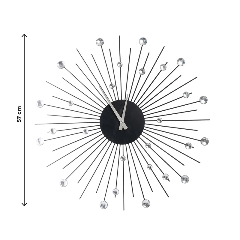 Orologio da Parete Decorativo Moderno 57 cm con Cristalli Il Gruppone