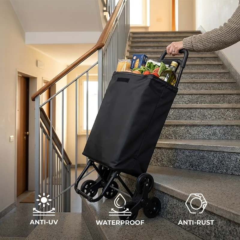 Carrello Spesa Saliscale 6 Ruote Pieghevole con Borsa Impermeabile Il Gruppone