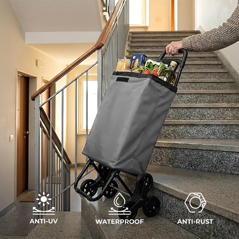 Carrello Spesa Saliscale 6 Ruote Pieghevole con Borsa Impermeabile Il Gruppone