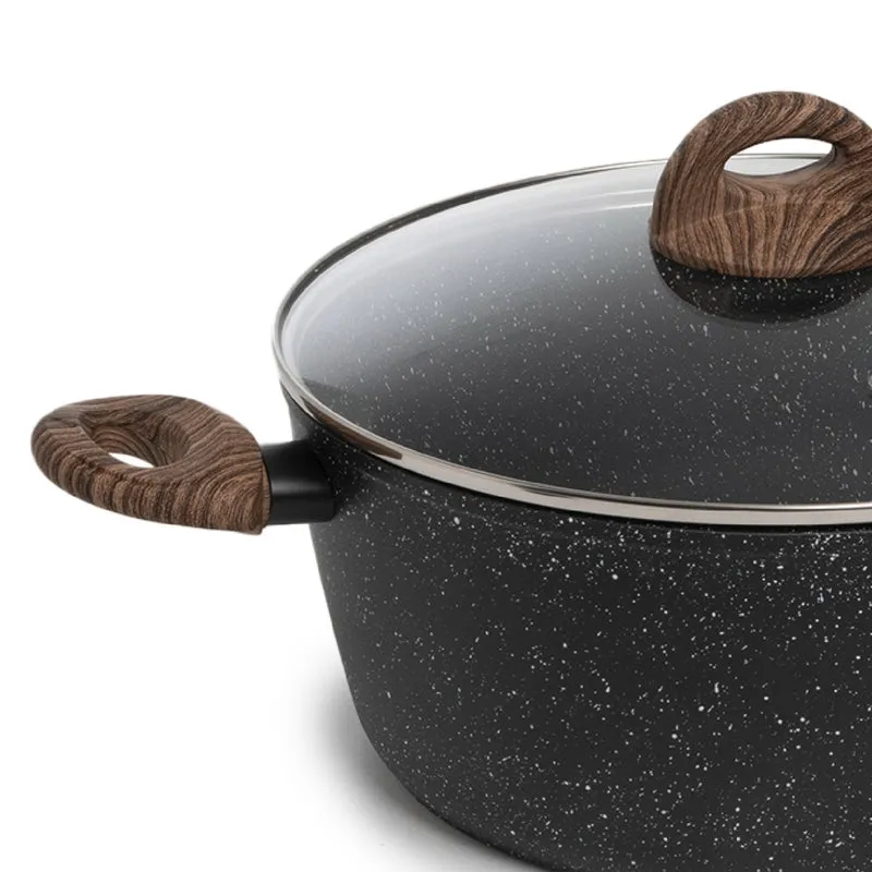 Casseruola Antiaderente con Coperchio in Vetro per Induzione 20 24 28 cm