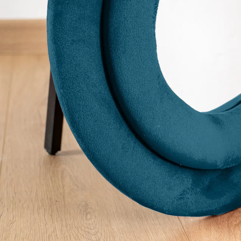 Specchiera da Terra 170x70 cm Design Ondulato Rivestita in Velluto Il Gruppone