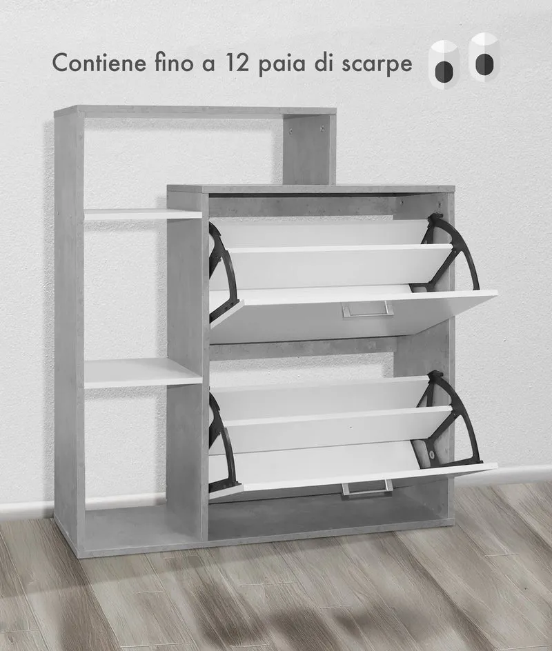Scarpiera In Legno 2 Ante A Ribalta Armadio Salvaspazio Con Mensole Il Gruppone