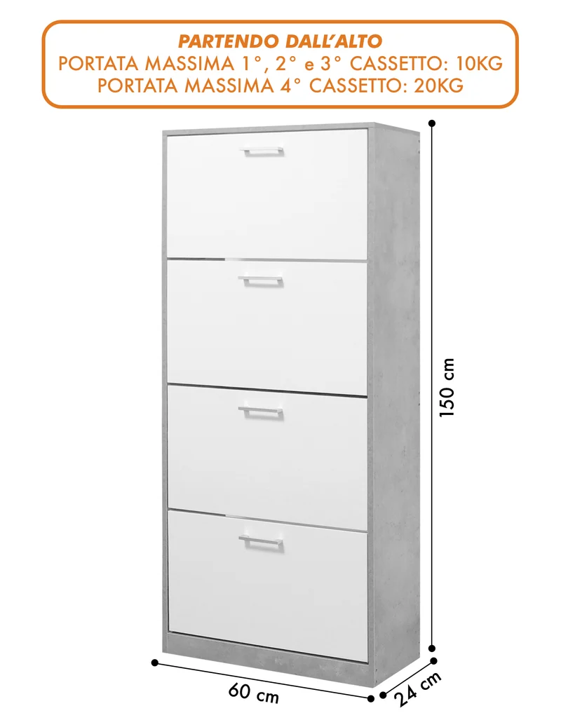 Scarpiera In Legno Con Ante A Ribalta Armadio Salvaspazio Disponibile 3/4 Ante Il Gruppone