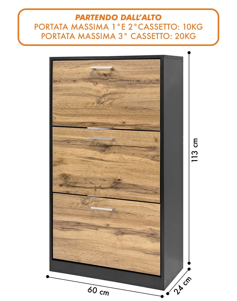 Scarpiera In Legno Con Ante A Ribalta Armadio Salvaspazio Disponibile 3/4 Ante Il Gruppone