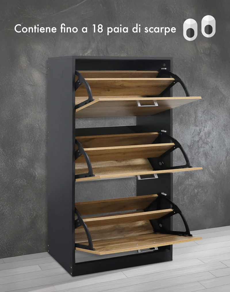 Scarpiera In Legno Con Ante A Ribalta Armadio Salvaspazio Disponibile 3/4 Ante Il Gruppone