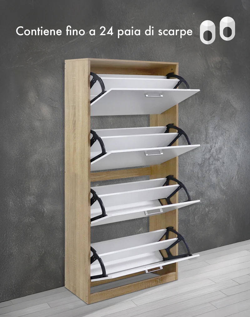 Scarpiera In Legno Con Ante A Ribalta Armadio Salvaspazio Disponibile 3/4 Ante Il Gruppone