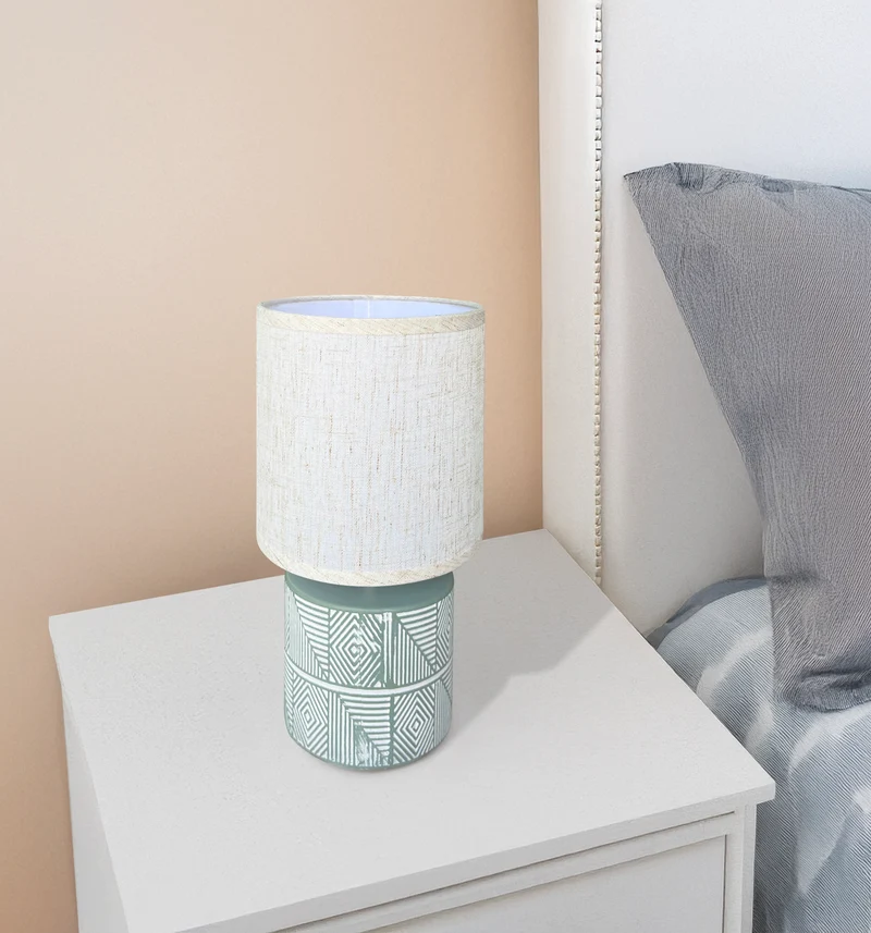 Lampada Moderna Da Comodino Con Decorazione Azteco Certificata RoHS In Ceramica Il Gruppone