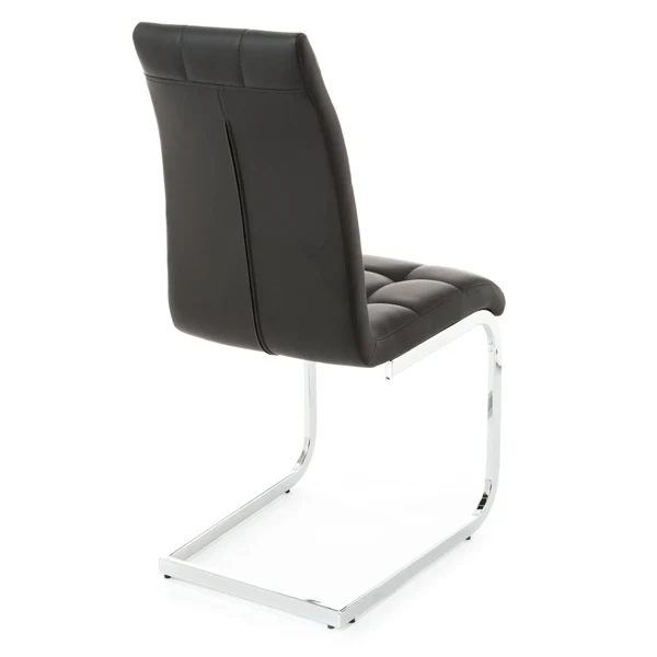 Set da 4 sedia moderna in similpelle con base a slitta in metallo cromato - Vari colori