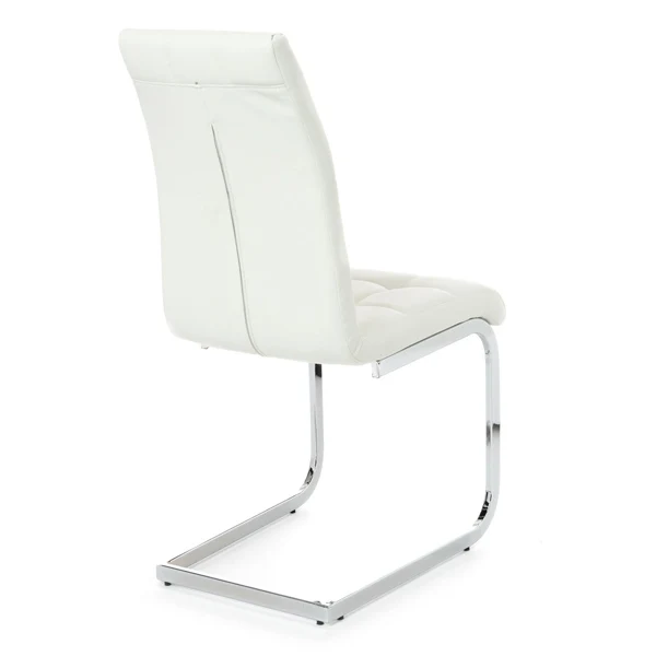 Set da 4 sedia moderna in similpelle con base a slitta in metallo cromato - Vari colori