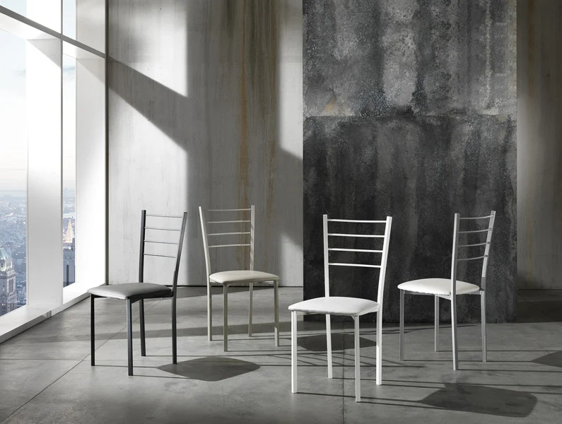 Set da 4 sedia moderna struttura in metallo seduta in similpelle - Vari colori