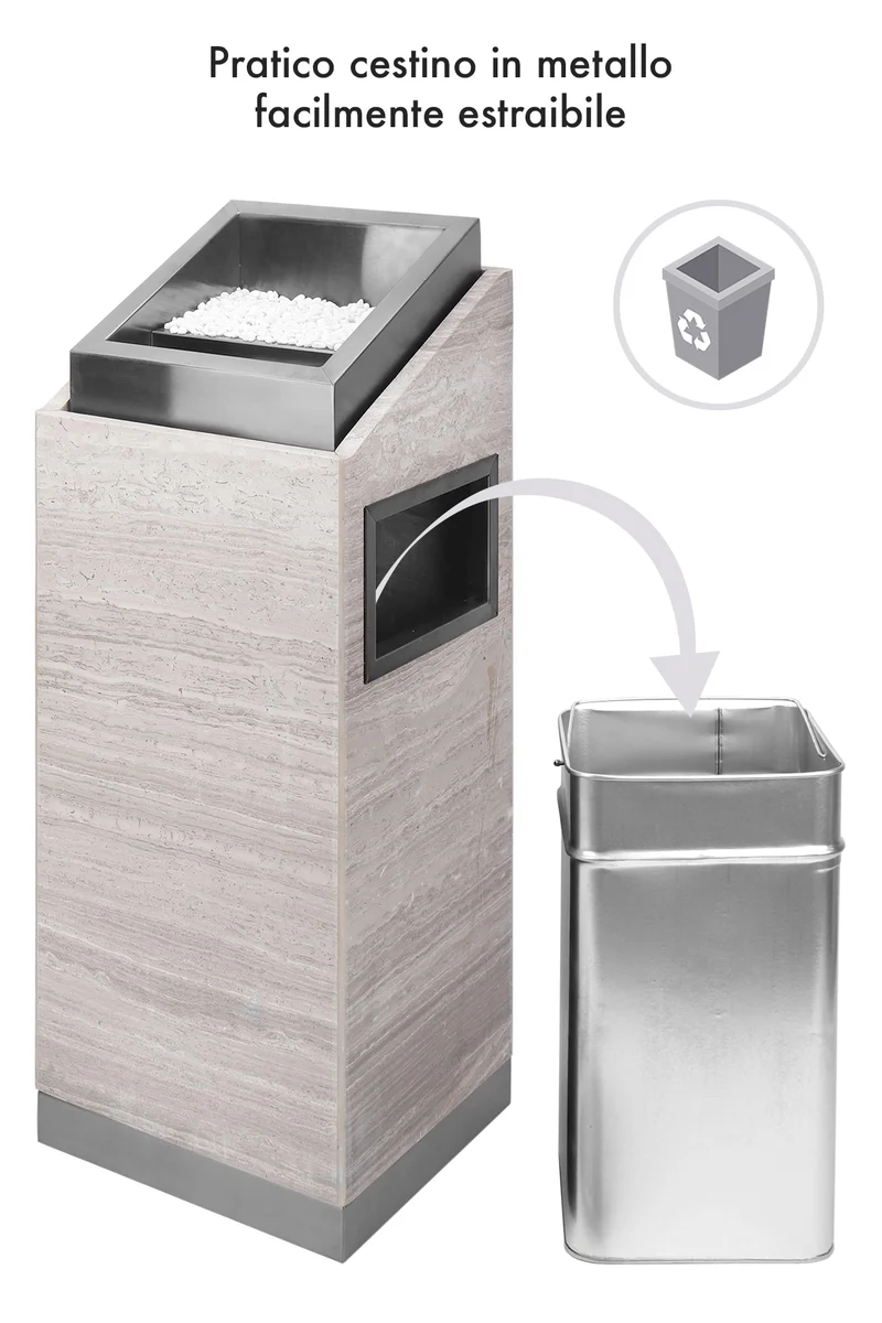 Posacenere 2 In 1 Da Terra Professionale Realizzati In Acciaio Marmo Il Gruppone
