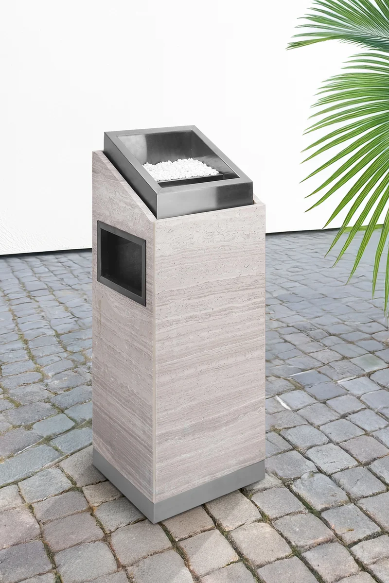 Posacenere 2 In 1 Da Terra Professionale Realizzati In Acciaio Marmo Il Gruppone