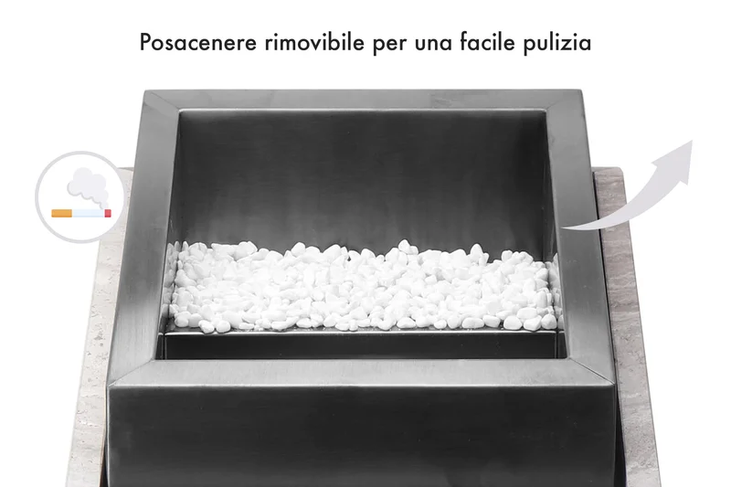 Posacenere 2 In 1 Da Terra Professionale Realizzati In Acciaio Marmo Il Gruppone