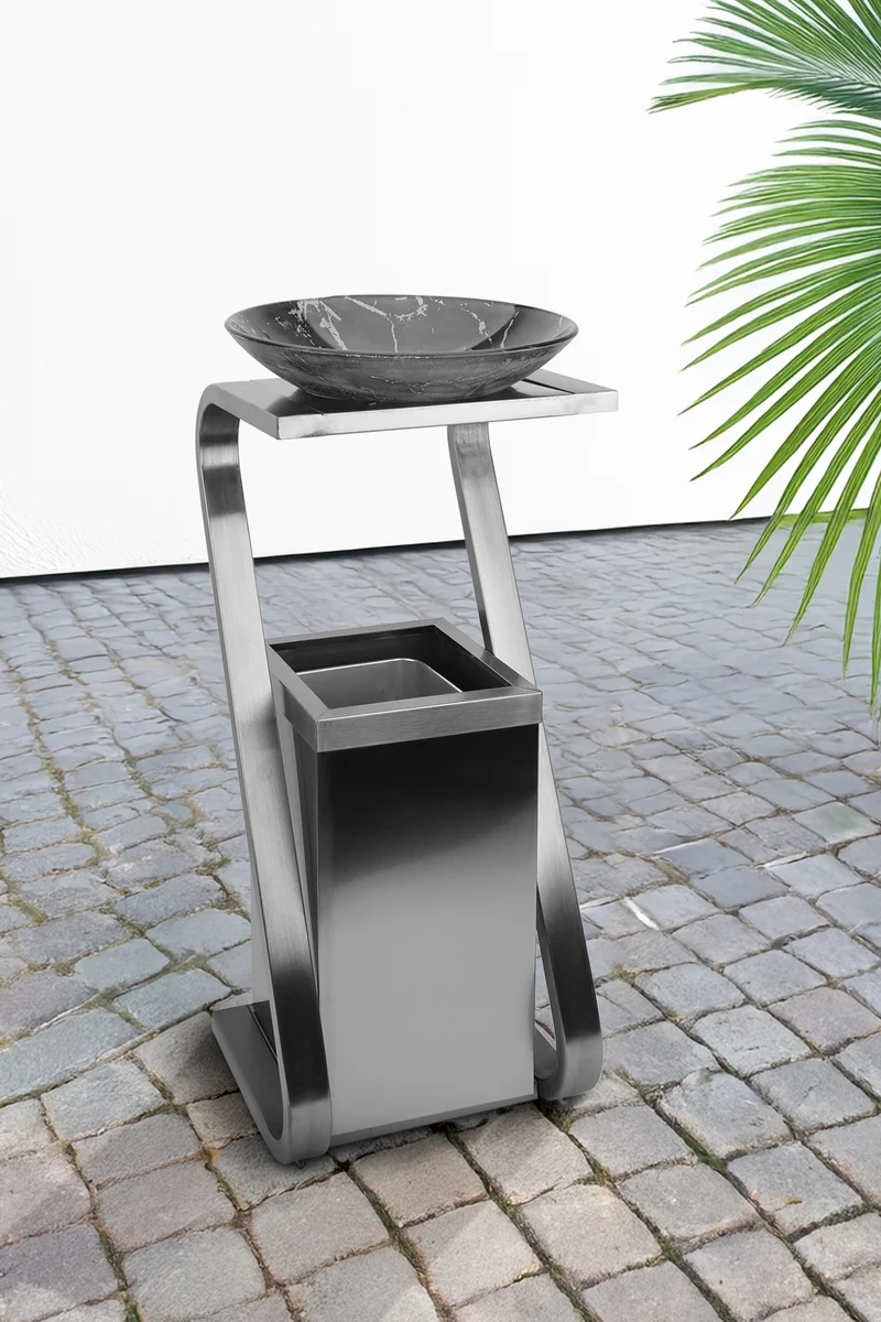 Posacenere 2 In 1 Da Terra Professionale Realizzati In Acciaio Marmo Il Gruppone