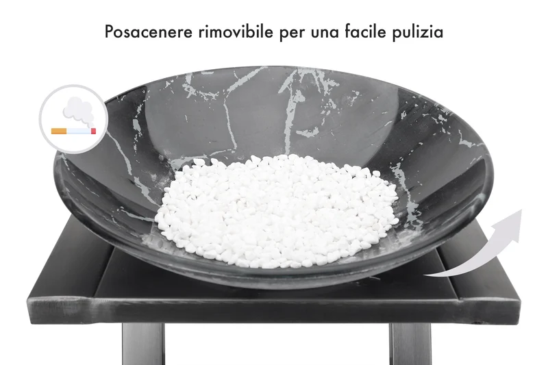 Posacenere 2 In 1 Da Terra Professionale Realizzati In Acciaio Marmo Il Gruppone