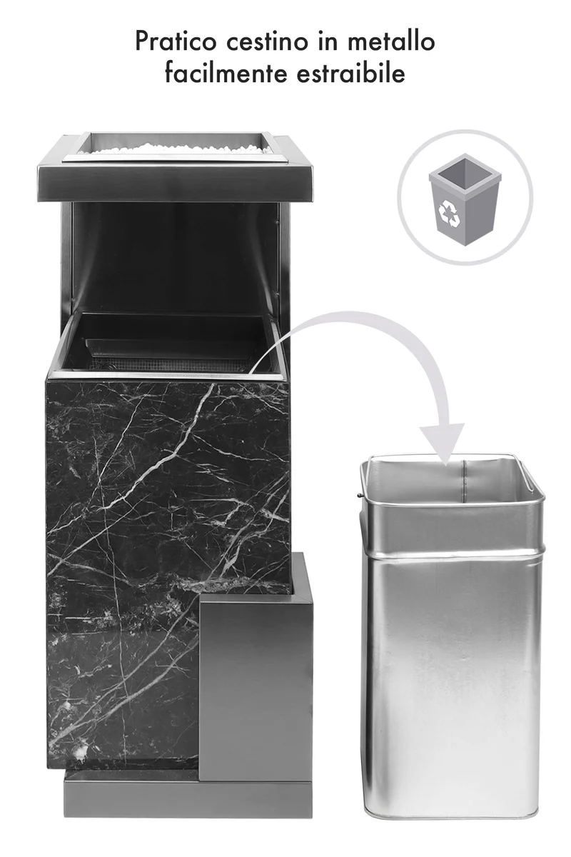 Posacenere 2 In 1 Da Terra Professionale Realizzati In Acciaio Marmo Il Gruppone