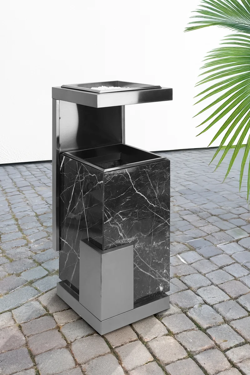 Posacenere 2 In 1 Da Terra Professionale Realizzati In Acciaio Marmo Il Gruppone