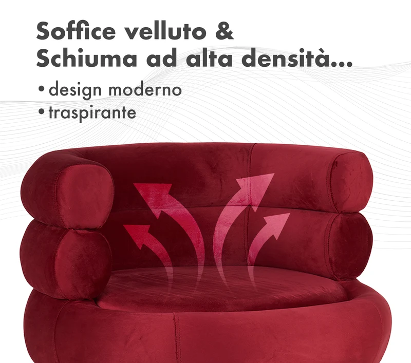 Poltrona Camera da Letto e Salotto in Velluto con Poggiapiedi Contenitore Il Gruppone