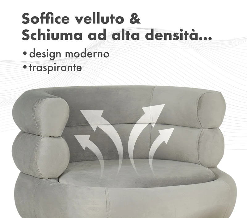 Poltrona Camera da Letto e Salotto in Velluto con Poggiapiedi Contenitore Il Gruppone
